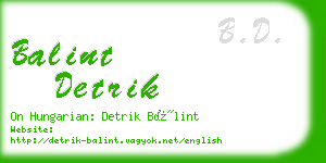 balint detrik business card
